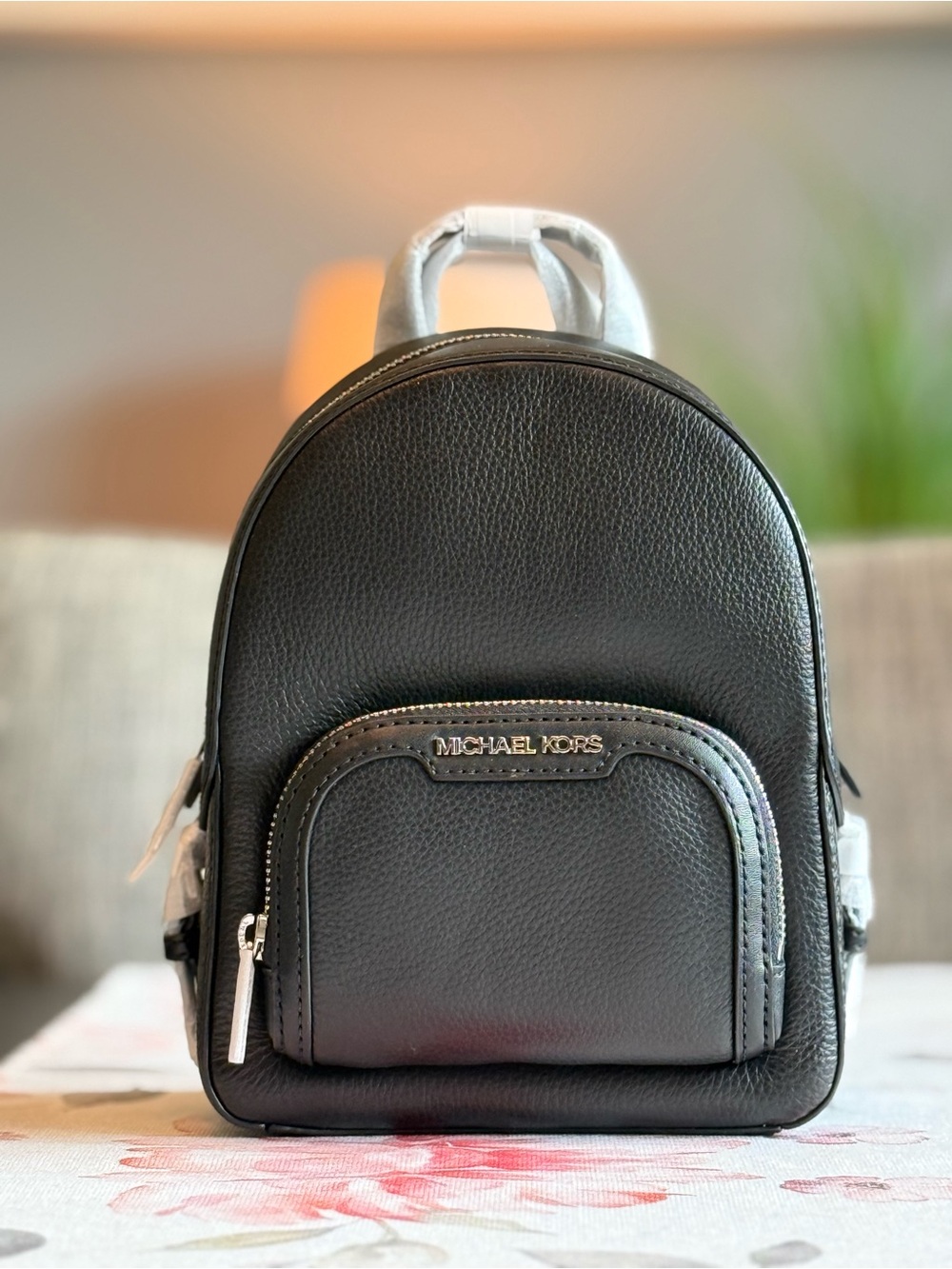 Michael Kors Black Pebbled Leather Mini Backpack